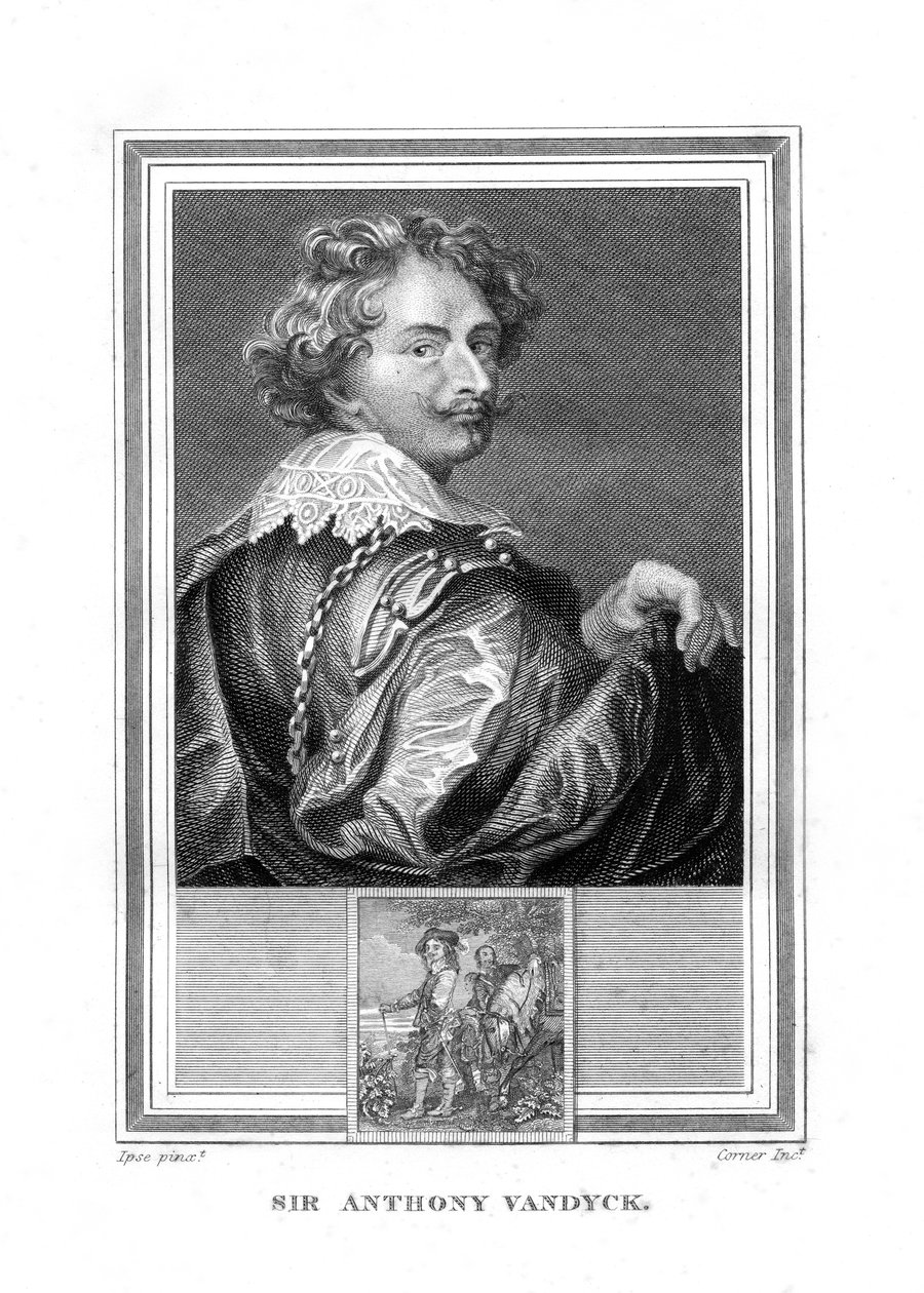 Sir Anthony Anton van Dyck, 1599-1641, flamsk maler, 1825. av John Corner