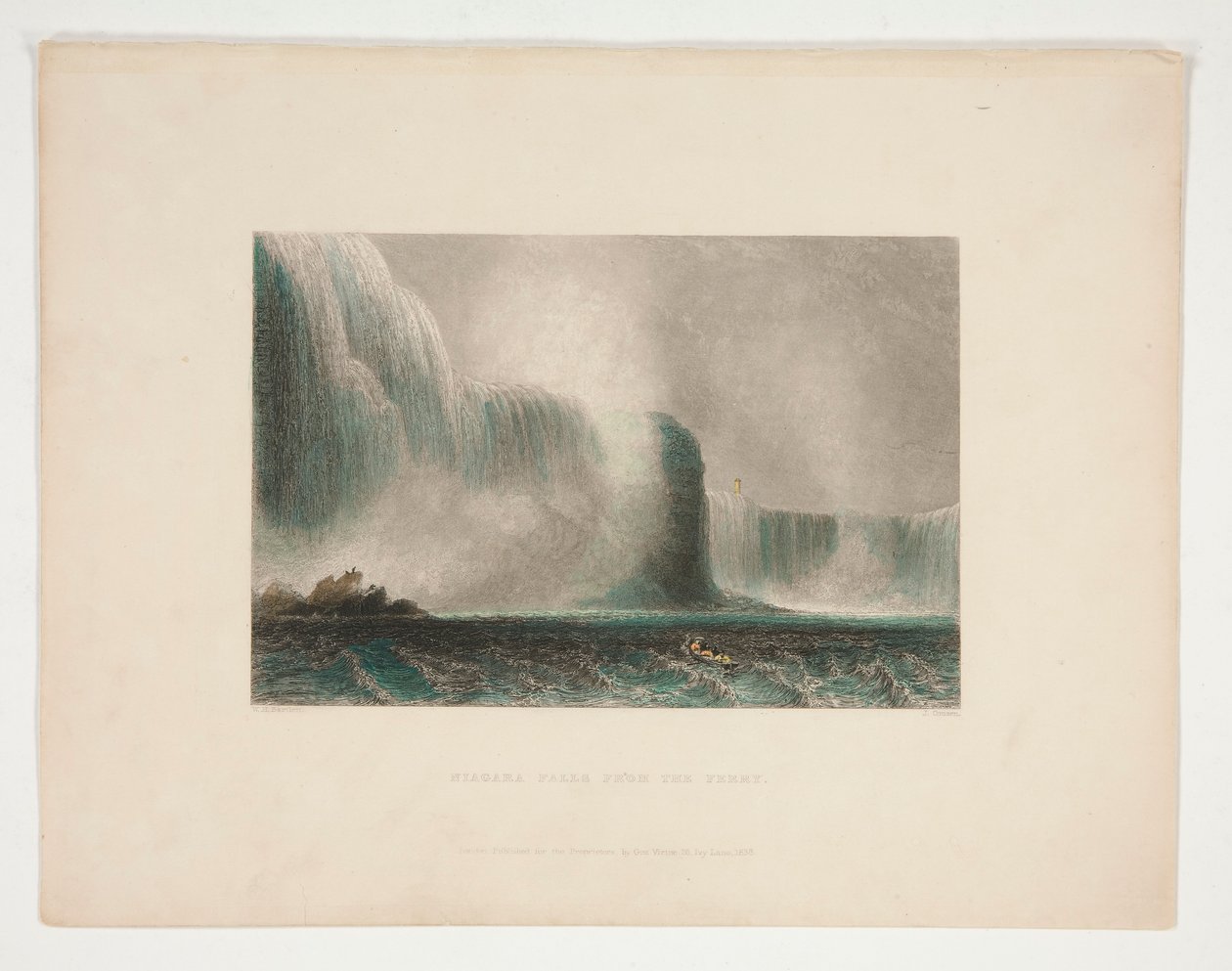 Niagara Falls from the Ferry, illustrasjon for Nathaniel Parker Willis av John Cousen