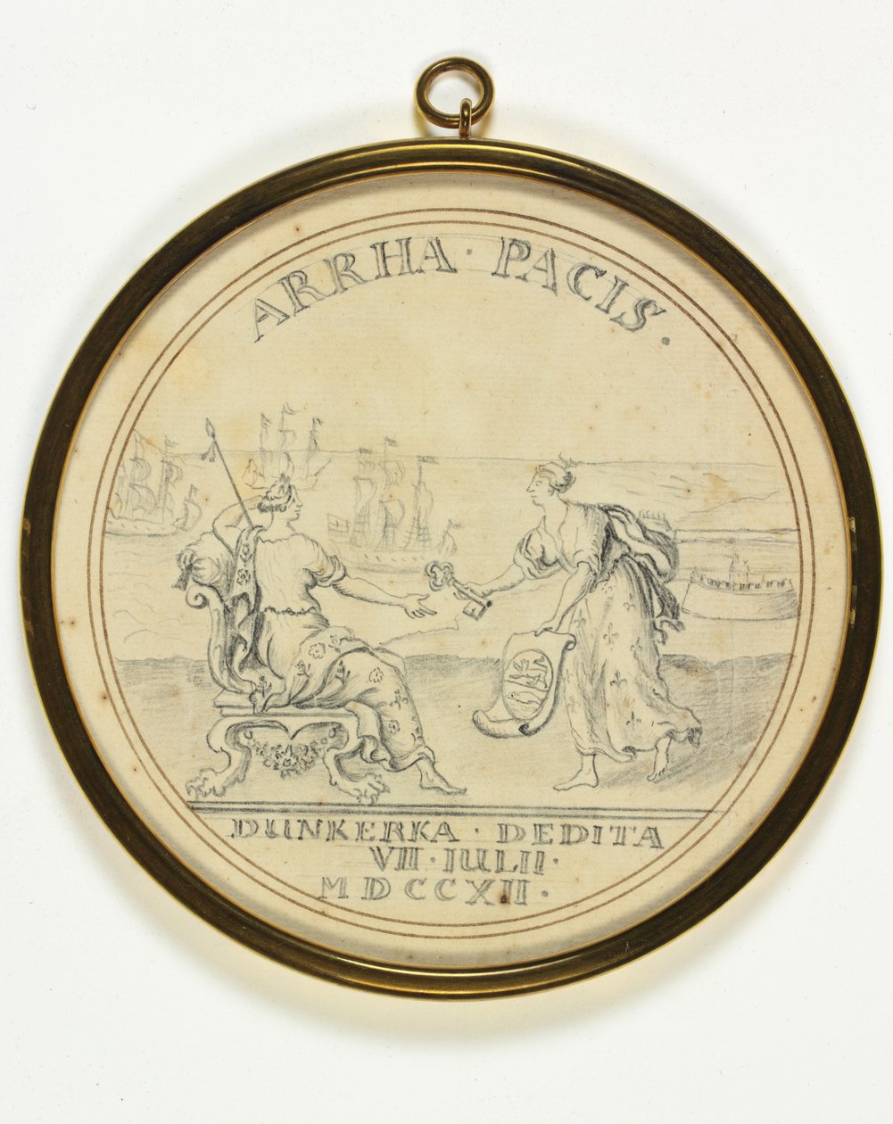 Design for en medalje på ettergivelsen av Dunkirk av John Croker