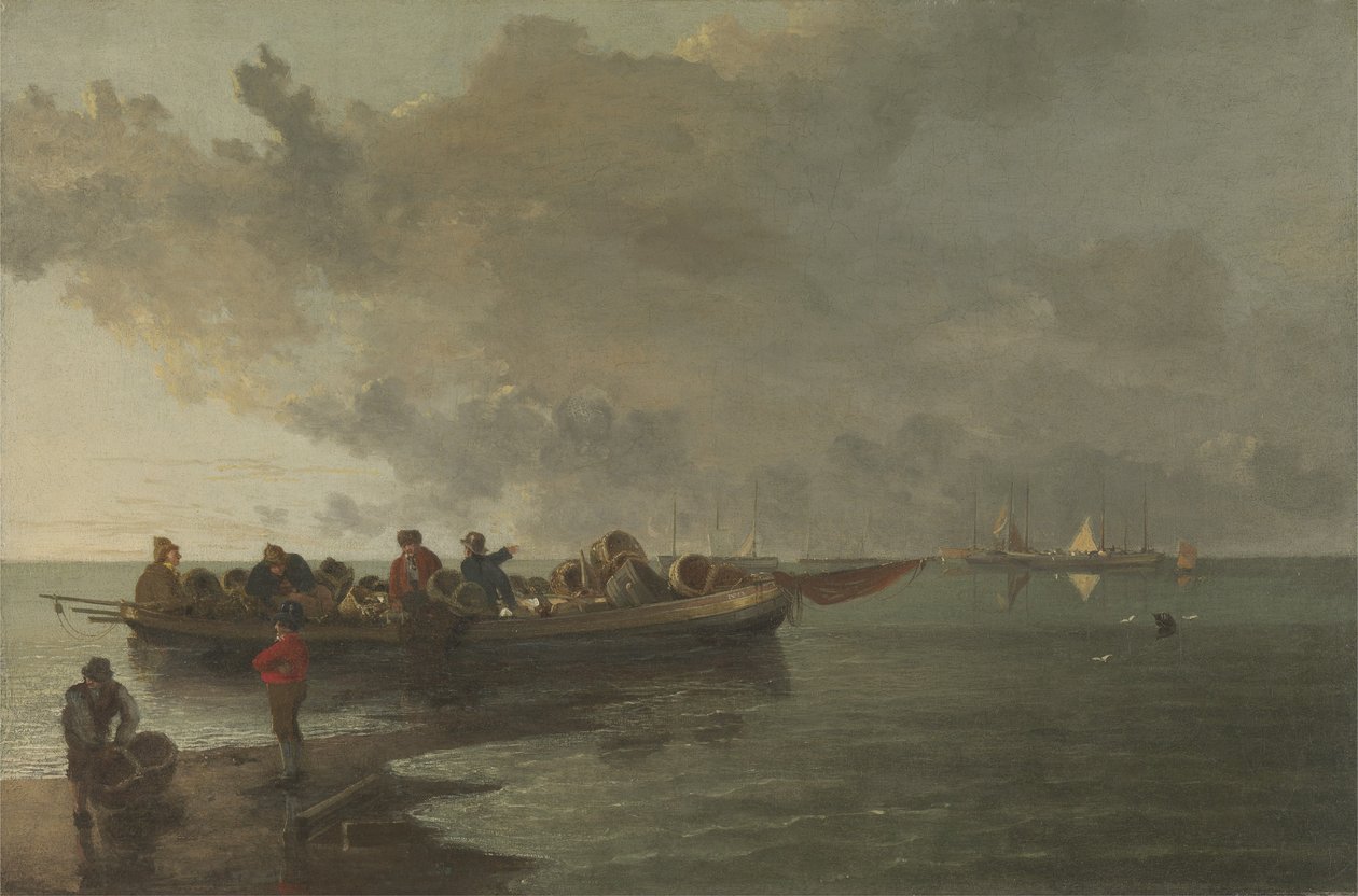 En lekter med en såret soldat (olje på lerret) av John Crome