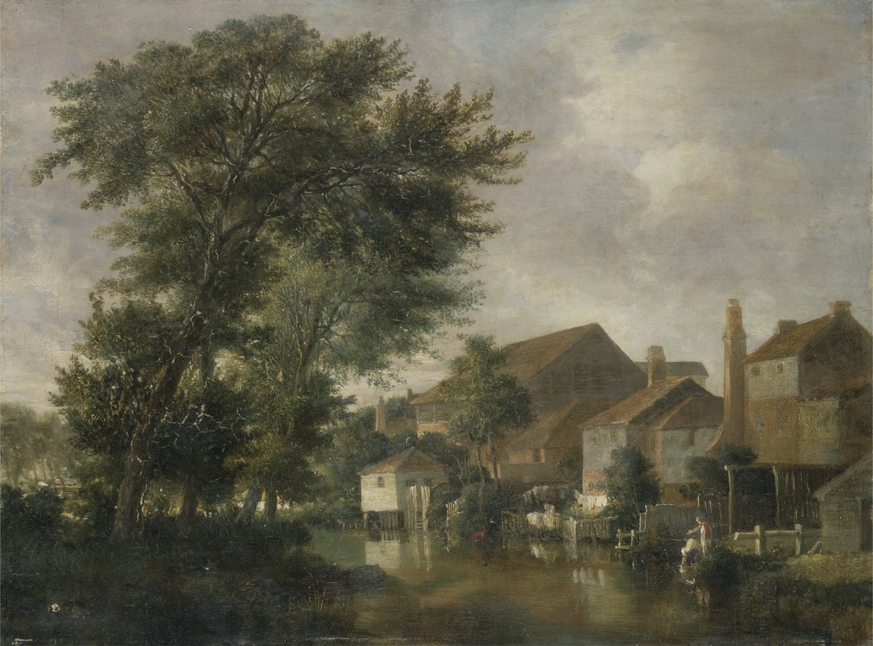 A River Scene, muligens ved Norwich, ca. 1817 (olje på panel) av John Crome