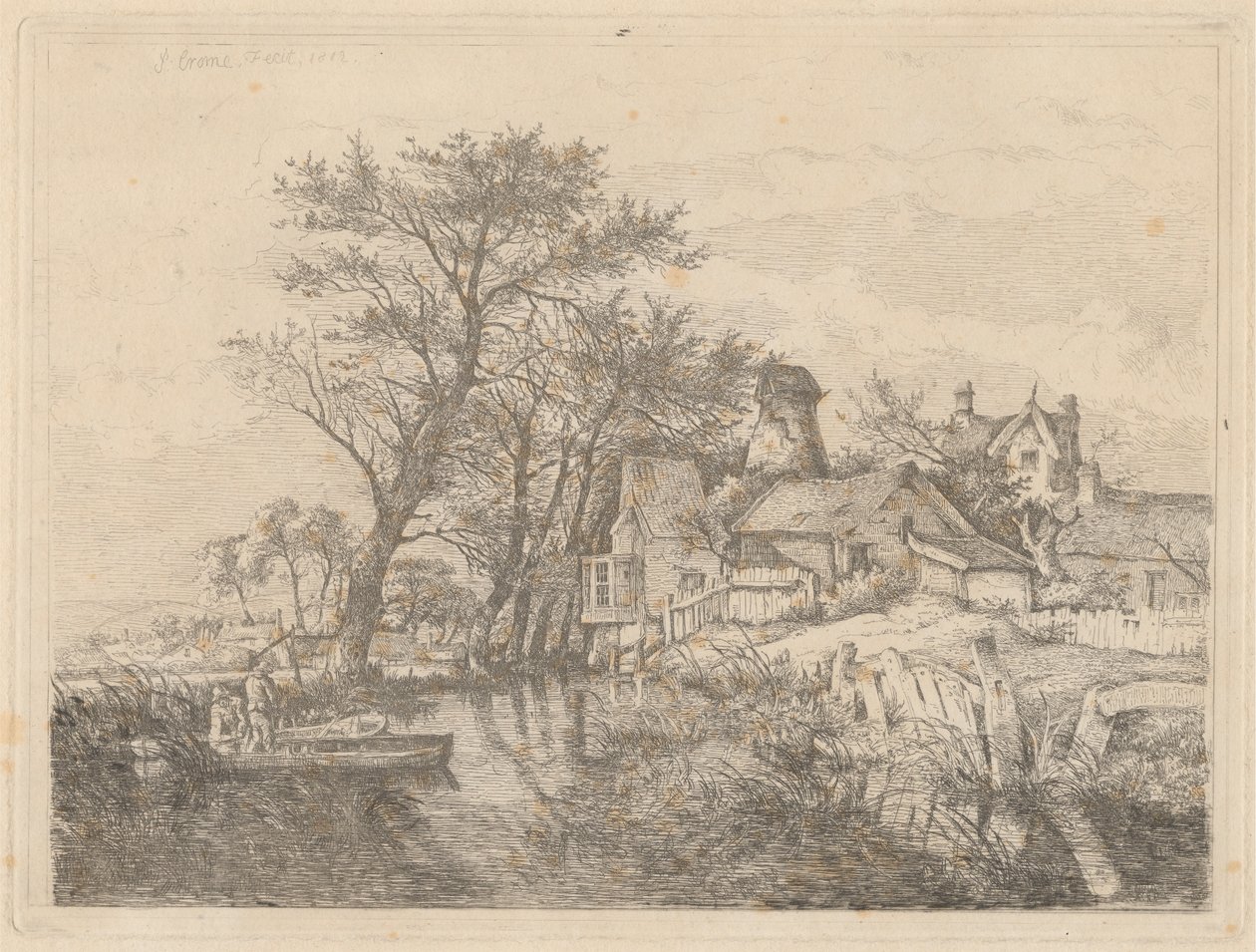 Baksiden av New Mills, Norwich av John Crome