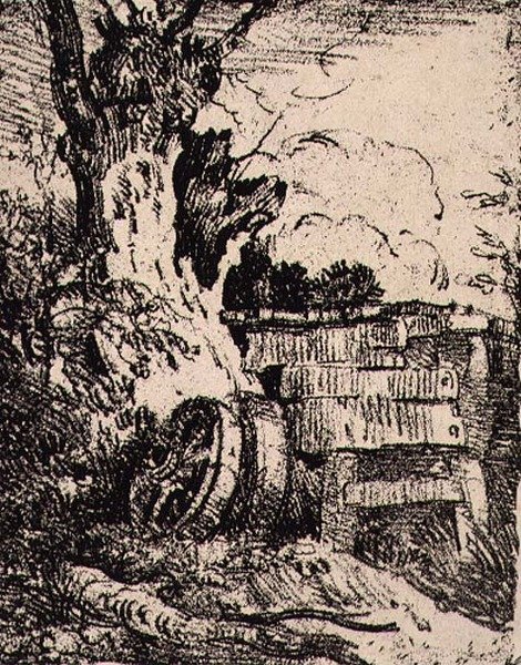 Cartwheels nær et tre, pub. av J. & W. Freeman av John Crome