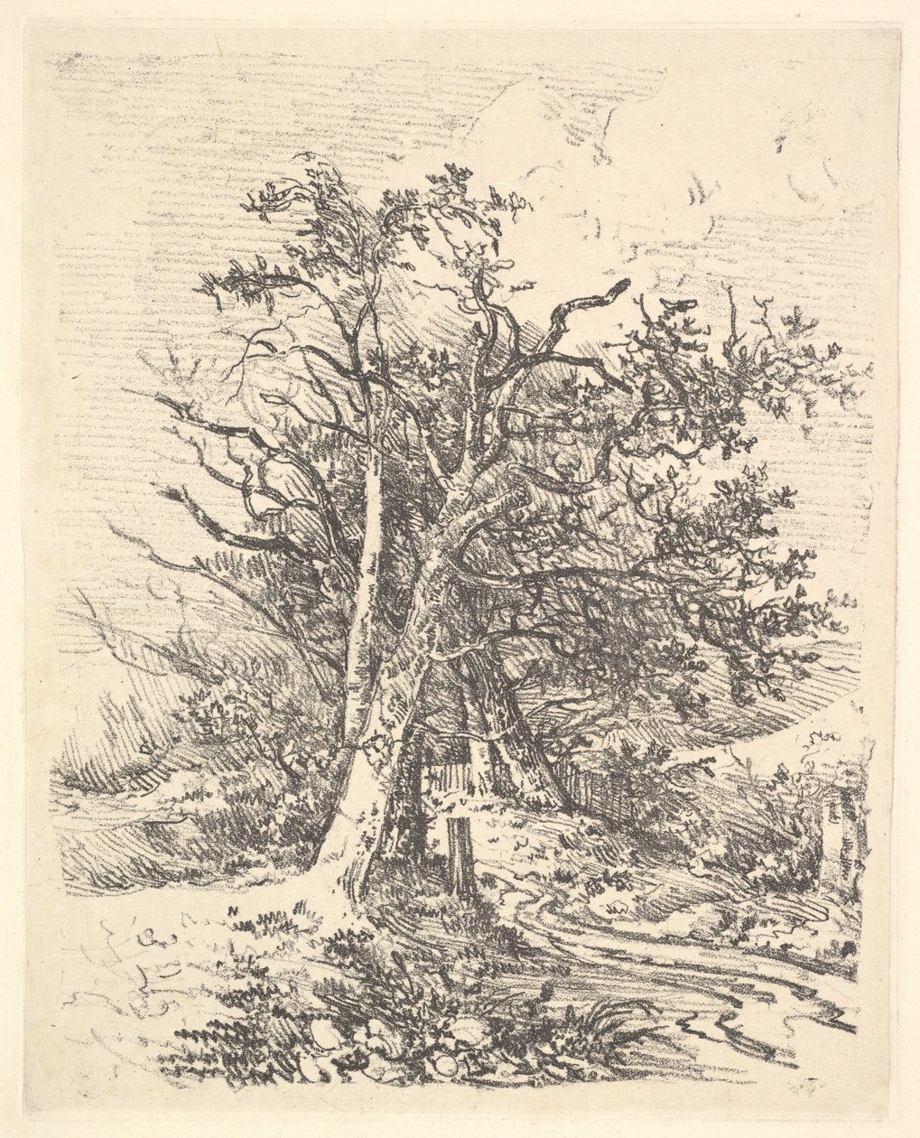 Trestammer og bane, 1811-13. av John Crome