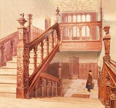 Charterhouse: the Grand Staircase, mai 1885 (akvarell) av John Crowther