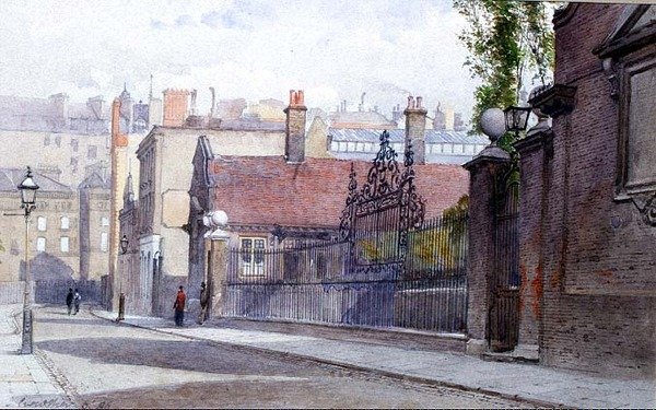 Emmanuel Hospital, Buckingham Gate, utsikt fra gaten av John Crowther