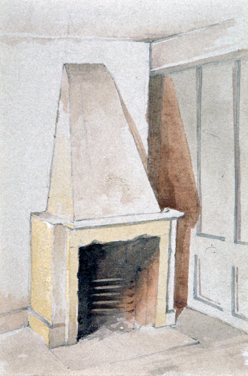 Peis i et av de øverste rommene, nr. 21 Austin Friars Street, City of London, 1885 av John Crowther