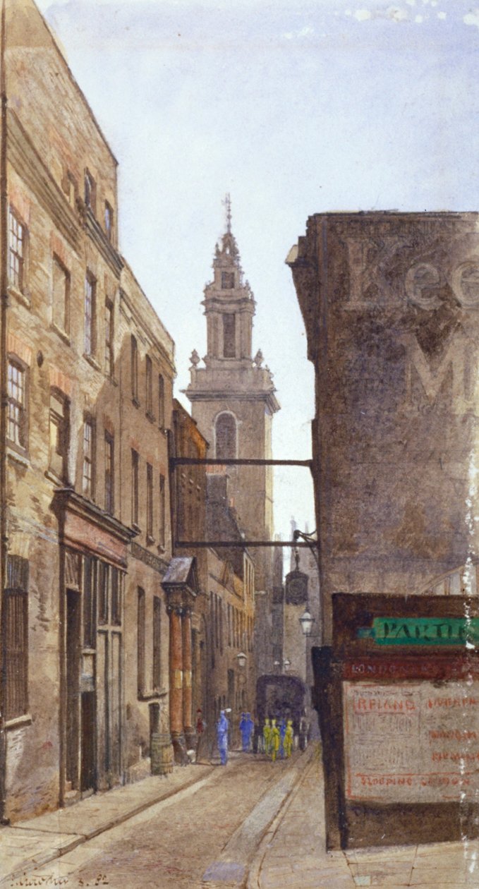 Garlick Hill, City of London, 1882 av John Crowther