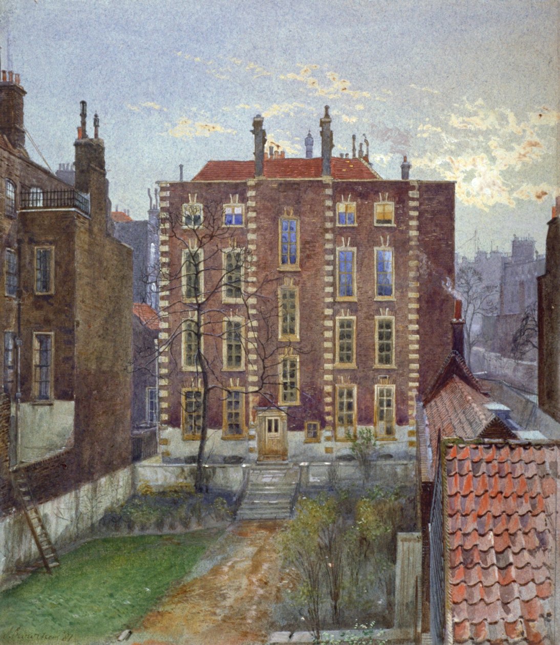 Hus på Austin Friars Street, City of London, 1881 av John Crowther