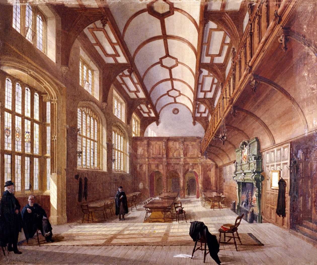 Interiør i Charterhouse, London, 1885 av John Crowther
