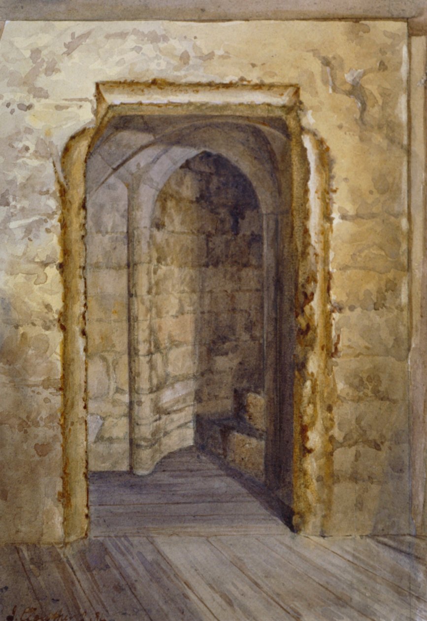 Interiøret i Bloody Tower i Tower of London, 1884. av John Crowther