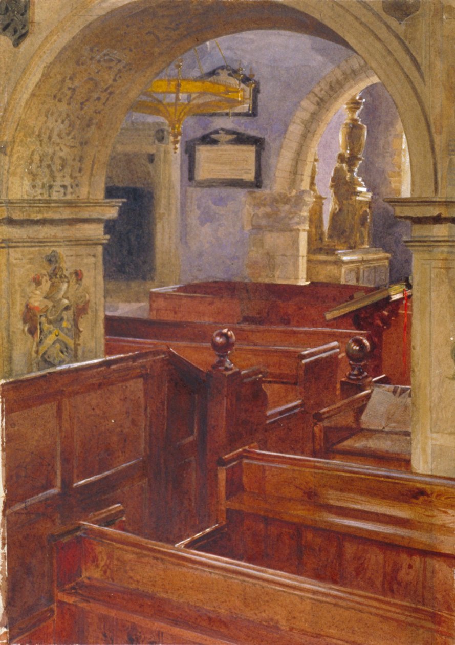 Innvendig utsikt over All Saints Church, Chelsea, London, 1880 av John Crowther