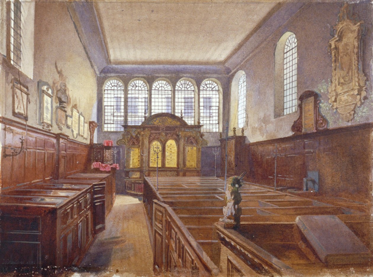 Innvendig utsikt over Church of St Matthew, Friday Street, City of London, 1881 av John Crowther