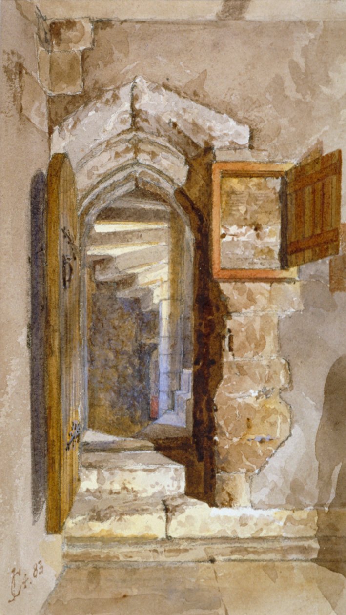 Innvendig utsikt over Salt Tower i Tower of London, 1883 av John Crowther