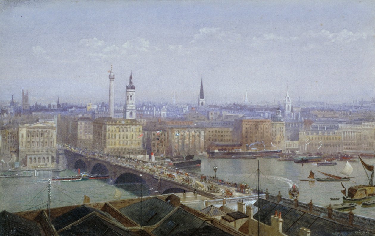 London Bridge og London City, 1892 av John Crowther