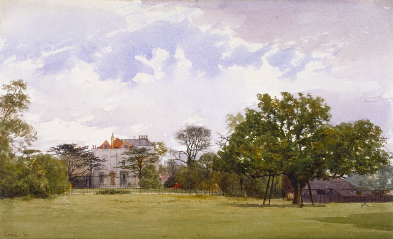 Sett fra siden av Turret House, Lambeth, London, 1880 av John Crowther