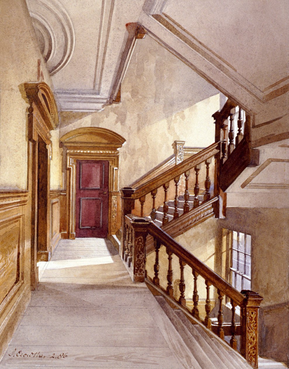 Sir Christopher Wrens hus, Botolph Lane, London, 1886. av John Crowther