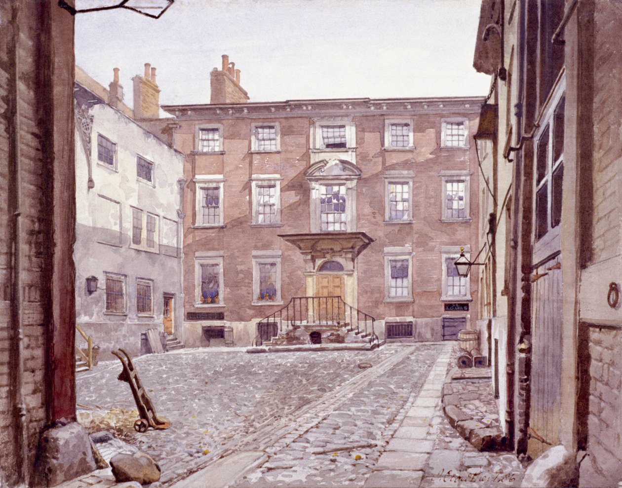 Sir Christopher Wrens hus, Botolph Lane, London, 1886 av John Crowther