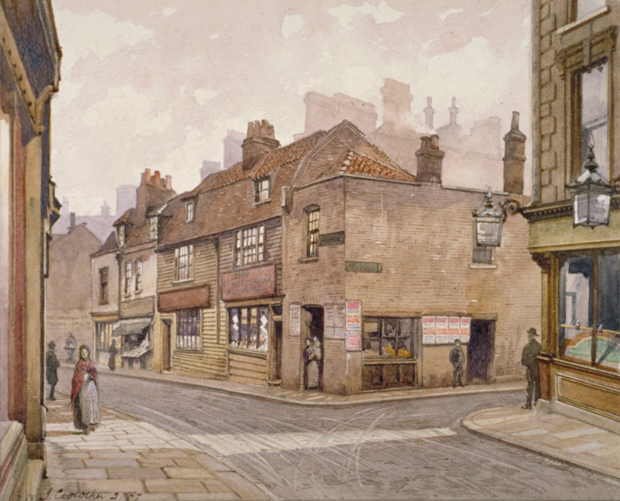 The Angel offentlige hus, Bermondsey, London, 1887 av John Crowther
