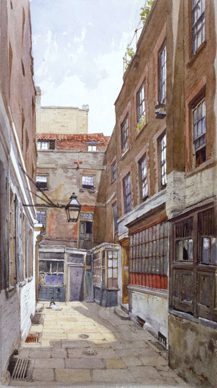 Utsikt over Apollo Court, Fleet Street, City of London, 1880 av John Crowther