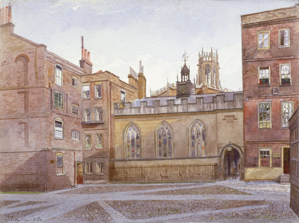 Utsikt over Clifford's Inn and Hall, London, 1884 av John Crowther