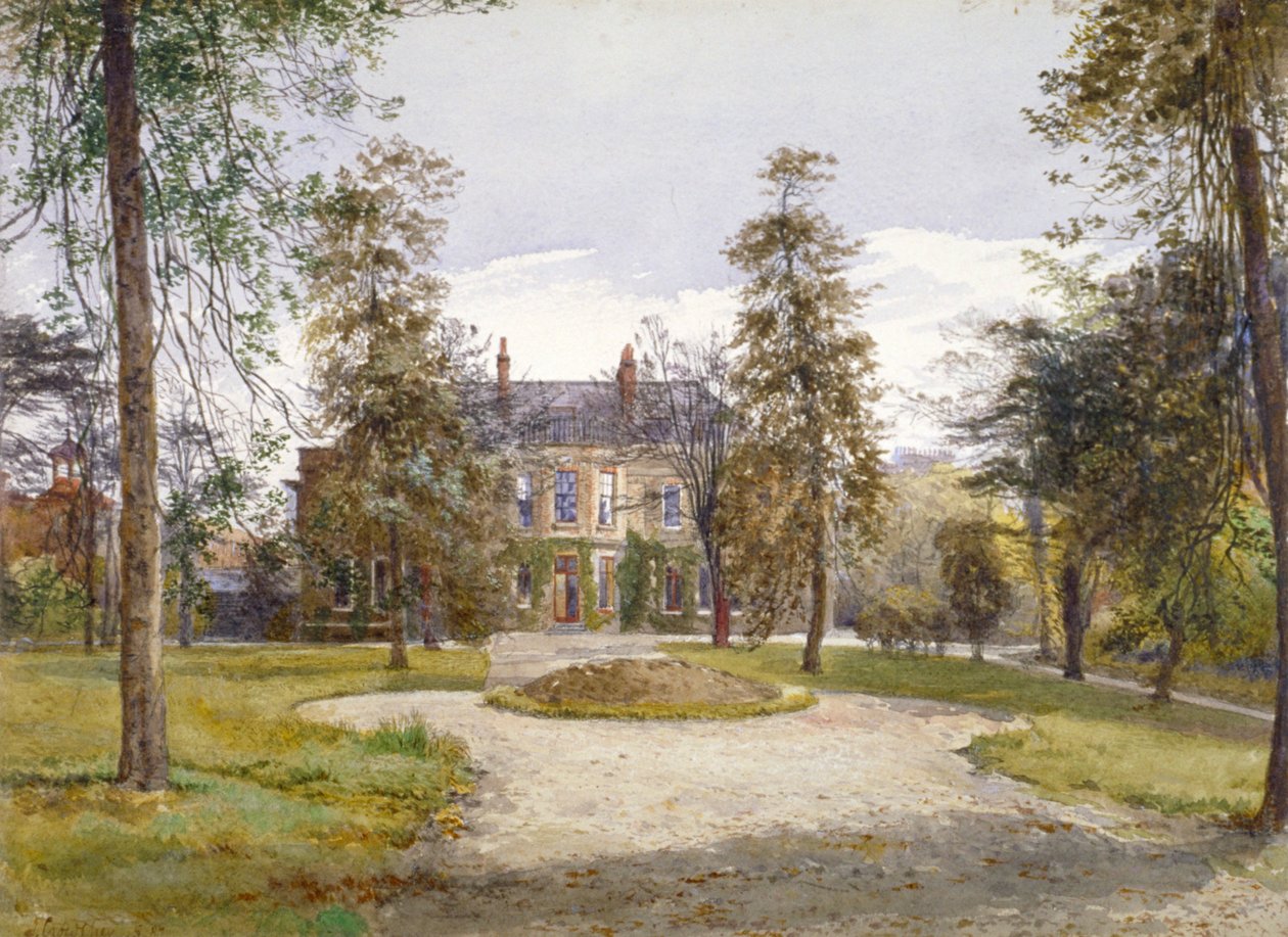 Utsikt over Stockwell Park House fra hagen, Lambeth, London, 1887 av John Crowther