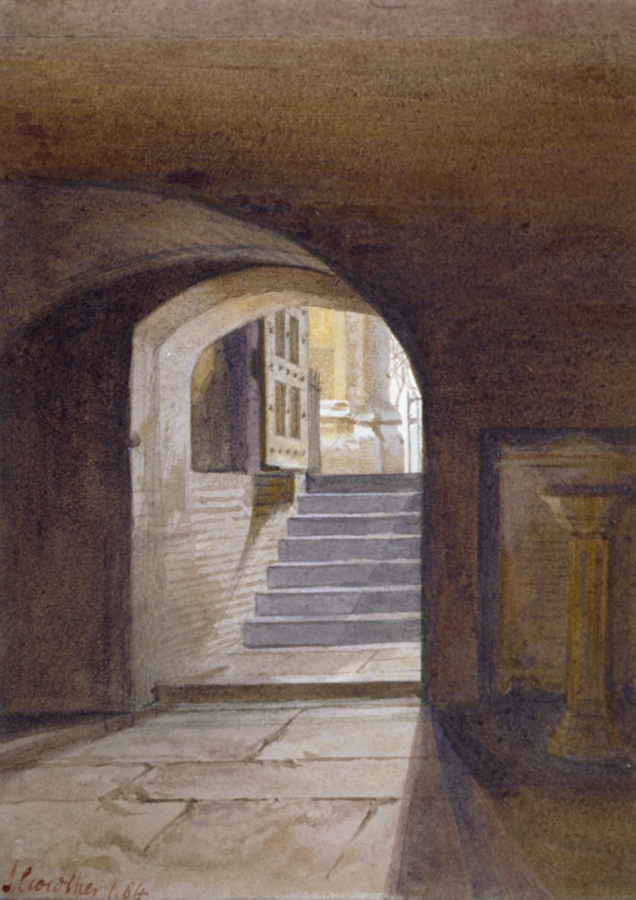 Utsikt over kapellet St Peter ad Vincula i Tower of London, 1884 av John Crowther