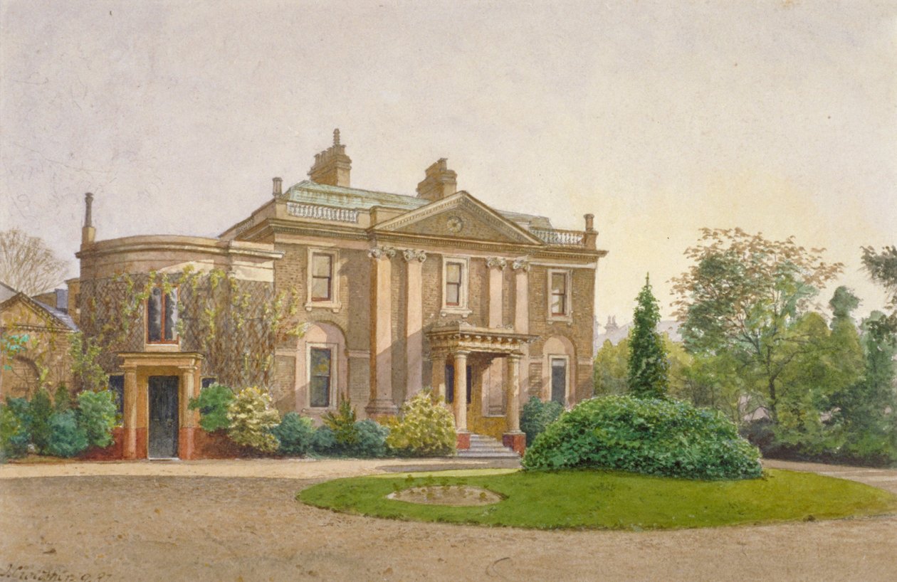 Utsikt over forsiden av Carroun House, South Lambeth Road, Lambeth, London, 1887 av John Crowther