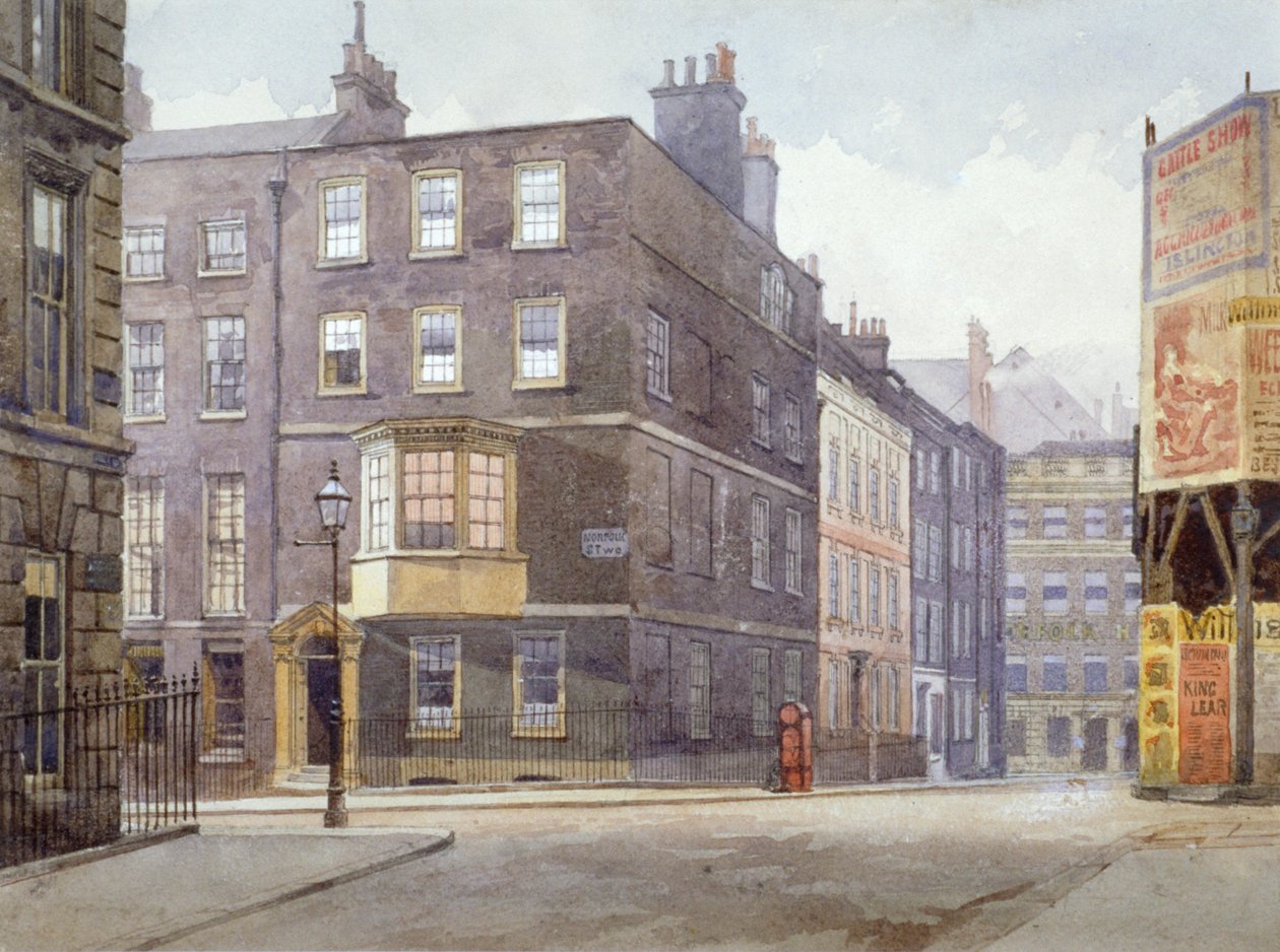 Utsikt over krysset mellom Howard Street og Norfolk Street, London, 1880 av John Crowther