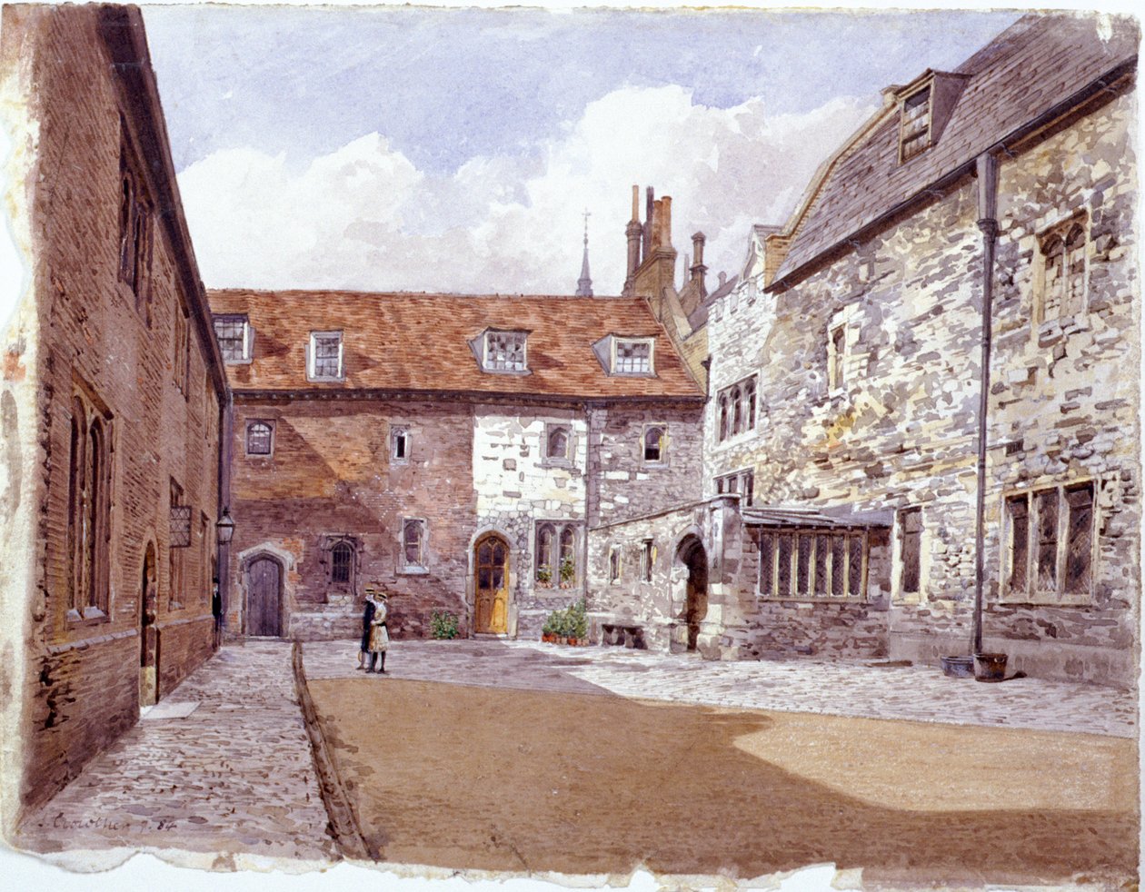 Wash house court, Charterhouse, London, 1884 av John Crowther