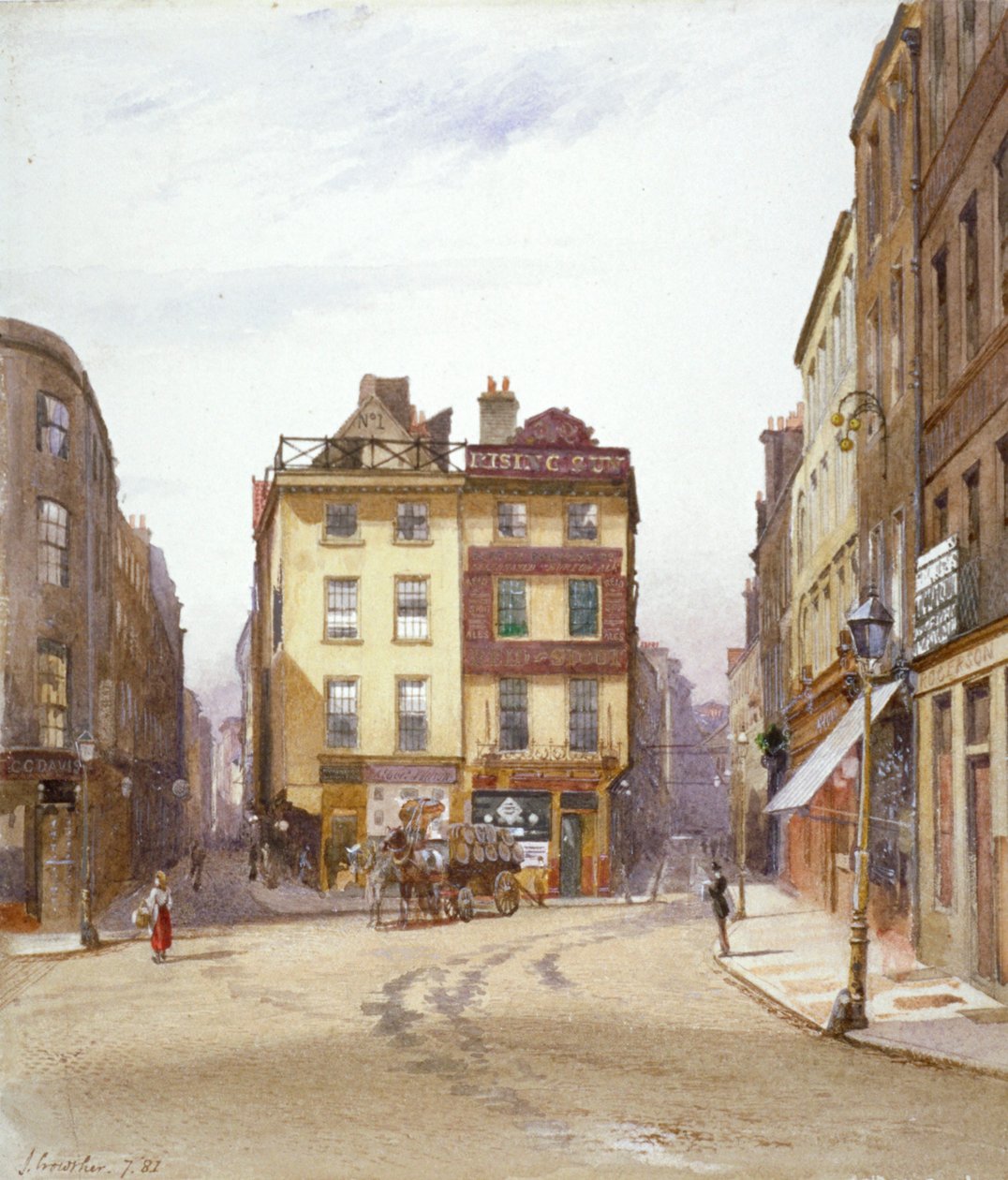 Wych Street og Holywell Street, Westminster, London, 1881 av John Crowther