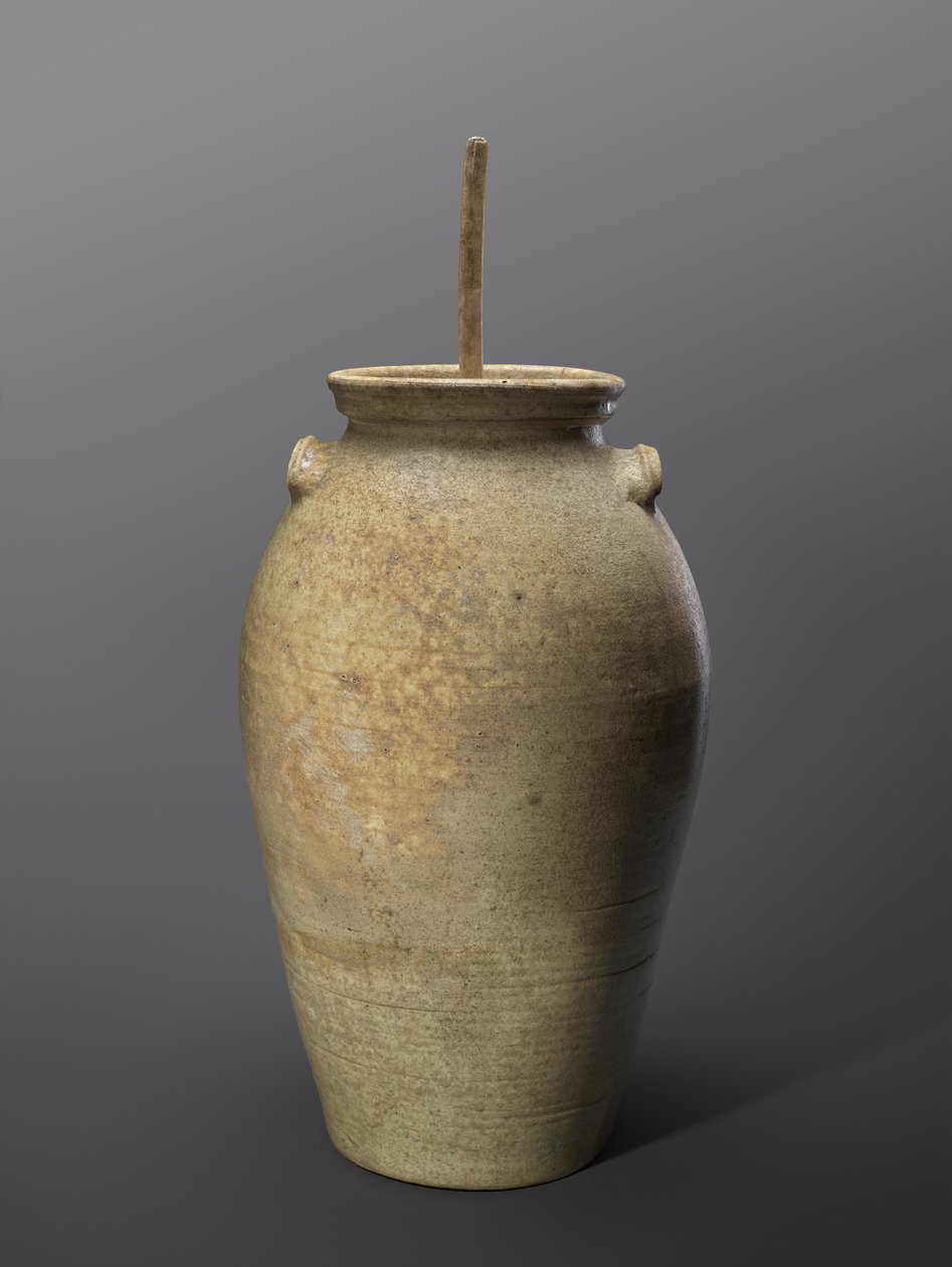 Churn, c. 1850-1883 (alkalisk glasert steintøy med tre) av John Davis (attr.to) Leopard