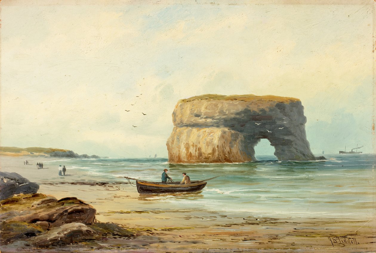 Marsden Rock, ca. 1885-1910 (olje om bord) av John Davison Liddell
