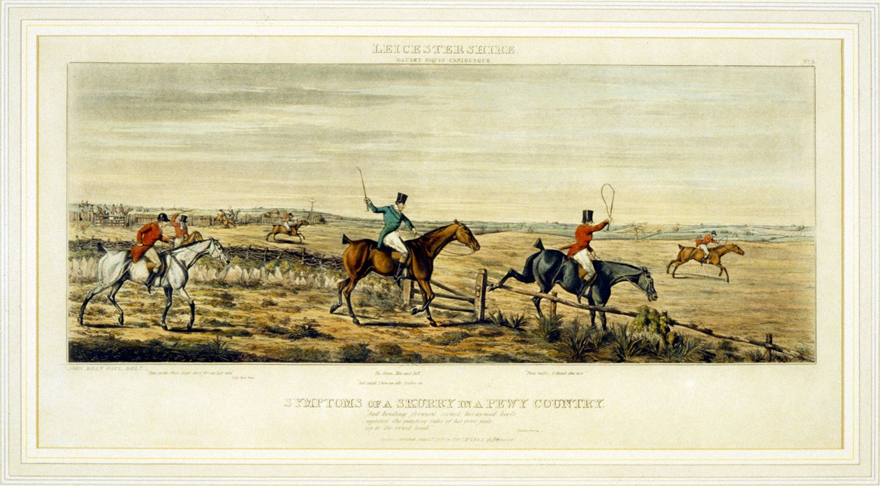 Symptoms of a Scurry, The Leicestershires, gravert av Henry Alken (1785-1851) 1825 (fargegravering) av John Dean (after) Paul