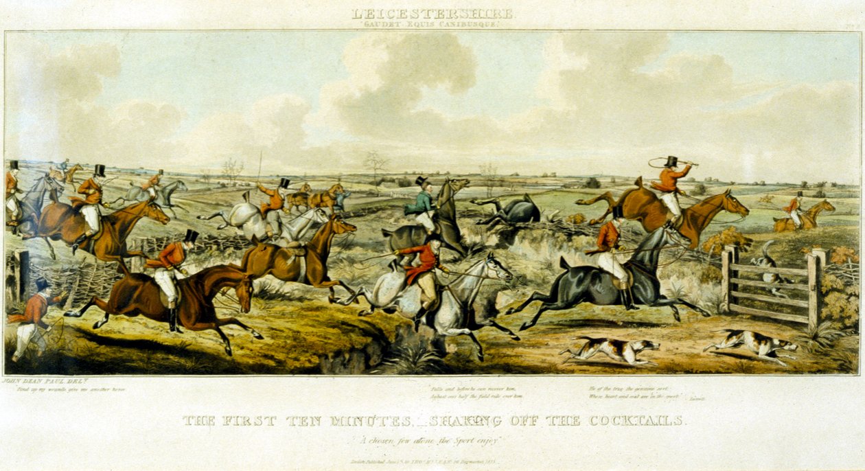 De første ti minuttene, Leicestershires, gravert av Henry Alken (1785-1851) 1825 (fargegravering) av John Dean (after) Paul