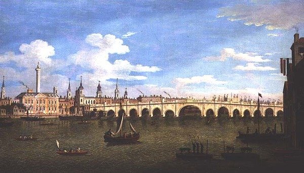 London Bridge, ca. 1820 av John Dean Paul