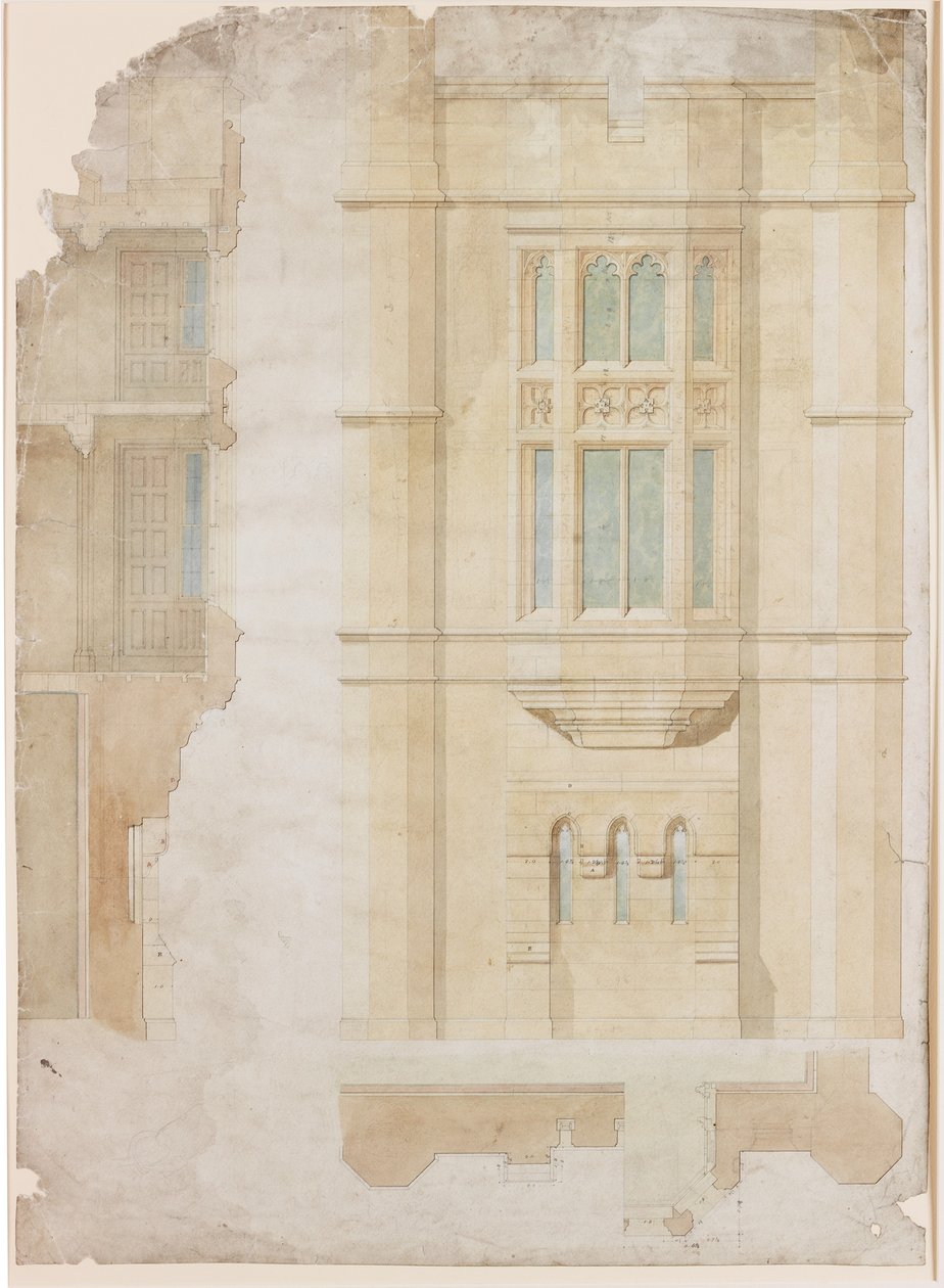 Design for Oriel Window, Holme Eden (blekk) av John Dobson