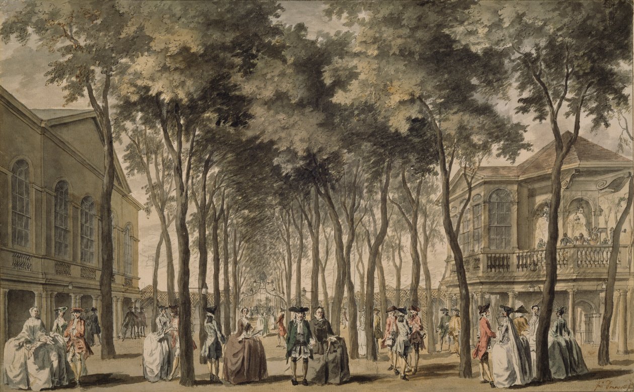 En utsikt over Grand Walk, Marylebone Gardens, 1778-86 av John Donowell