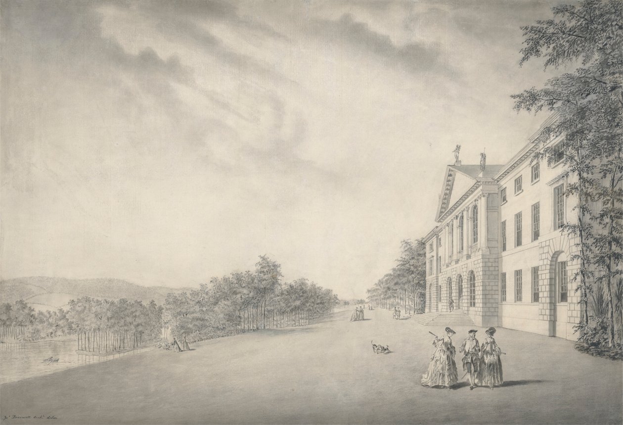 Østutsikt over West Wycombe House, Buckinghamshire av John Donowell