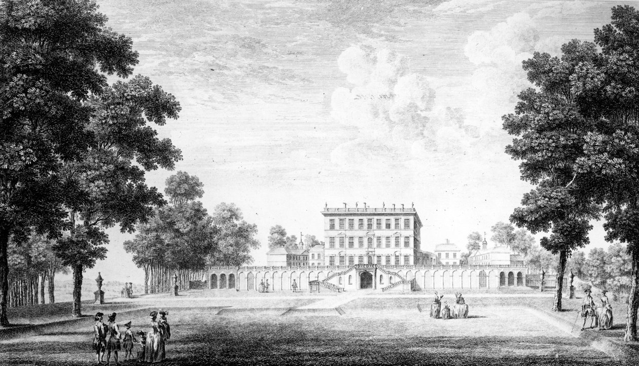 Hagefronten til Cliveden House i fylket Bucks, 1753 av John Donowell