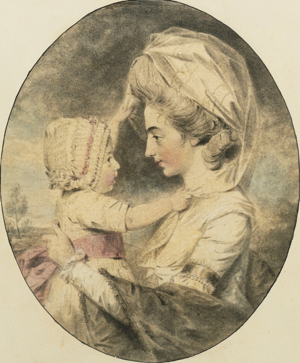 Portrett av fru Hartop og hennes barn, 1780 av John Dowman