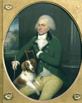 Portrett av en herre med hunden sin av John Downman
