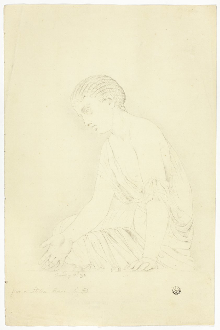 Statue av sittende jente av John Downman