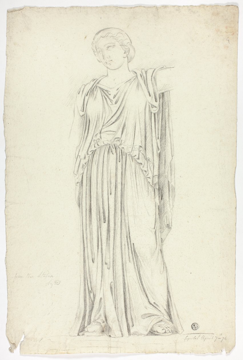 Antik statue av drapert stående kvinne av John Downman