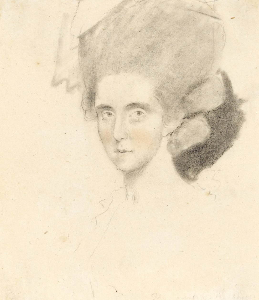 Grevinnen av Strathmore, 1781 (blyant med svart og rødt kritt på papir) av John Downman
