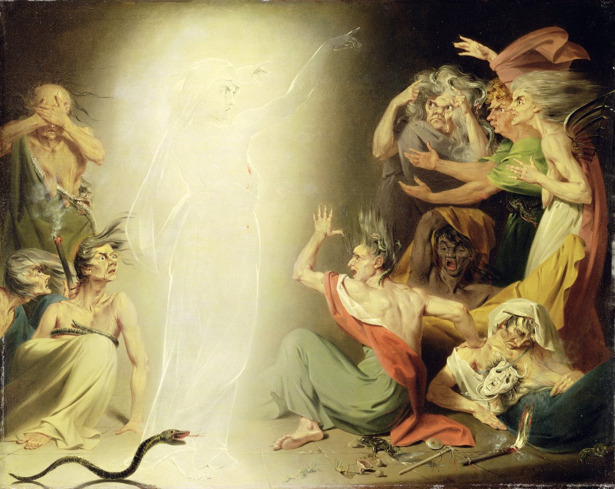 The Ghost of Clytemnestra Awakening the Furies, 1781 av John Downman
