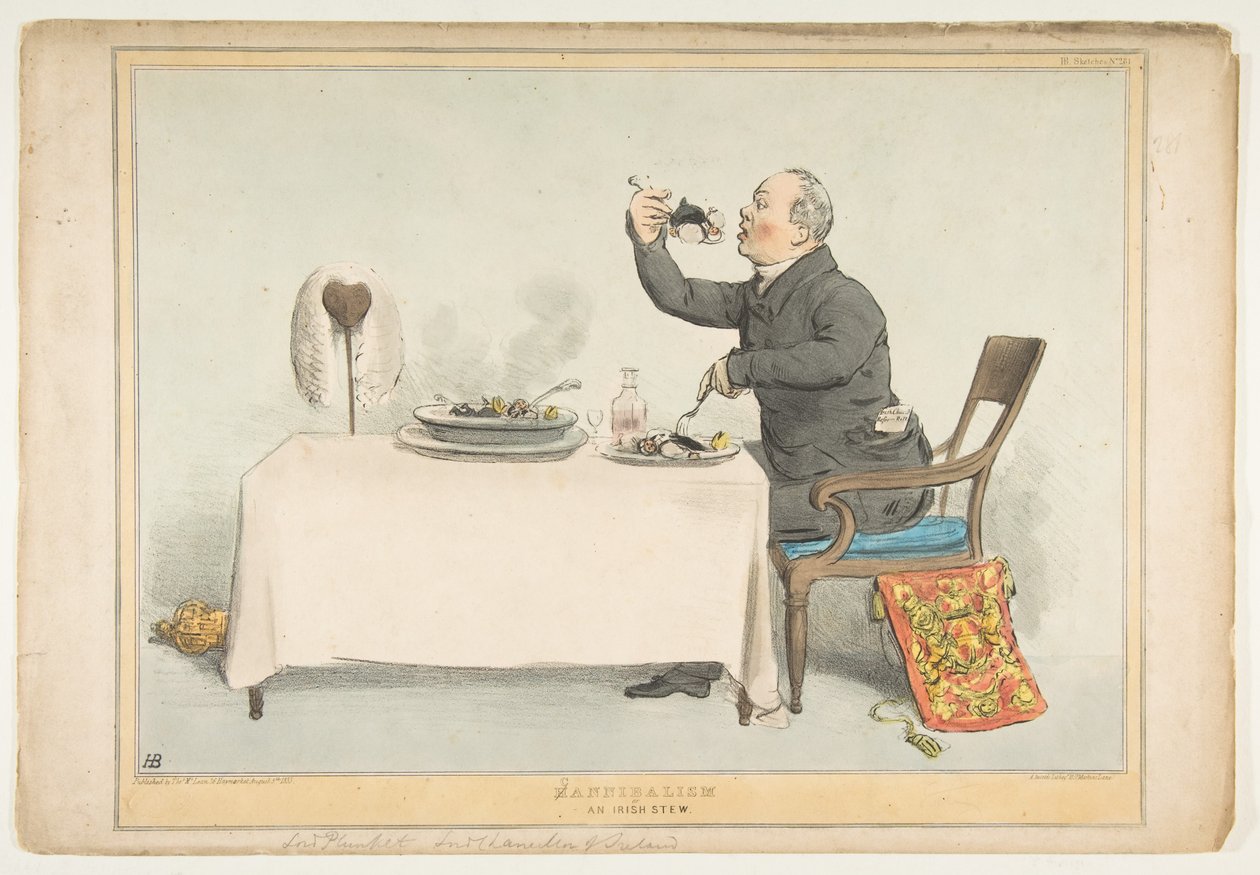 HCannibalism or an Irish Stew, 5. august 1833. av John Doyle