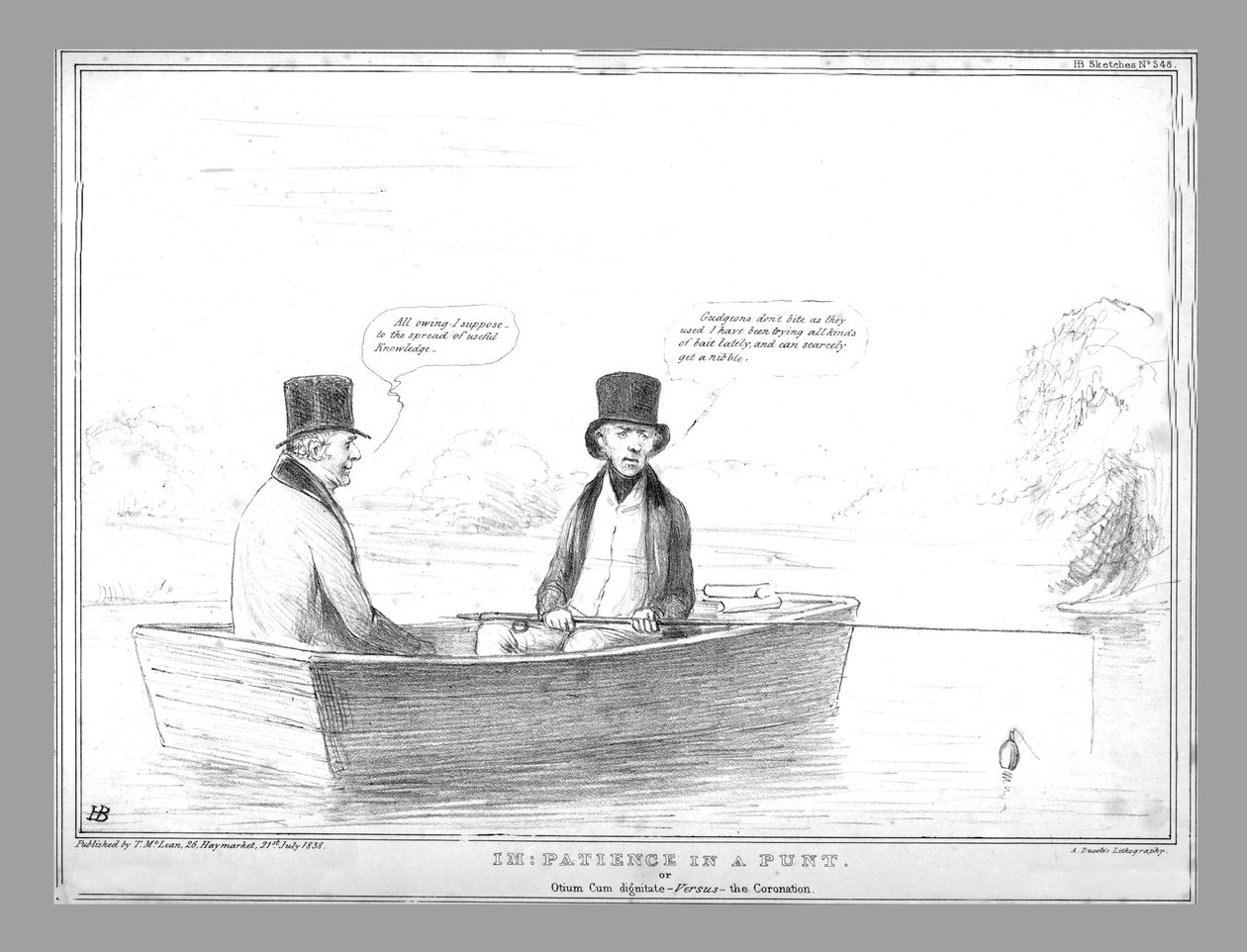 Im: Tålmodighet i et punkt. eller Otium Cum Dignity - Versus - the Coronation, 1838 av John Doyle