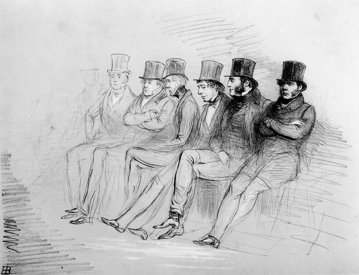 Ulykke gjør oss kjent med merkelige sengefeller, 1847 av John Doyle