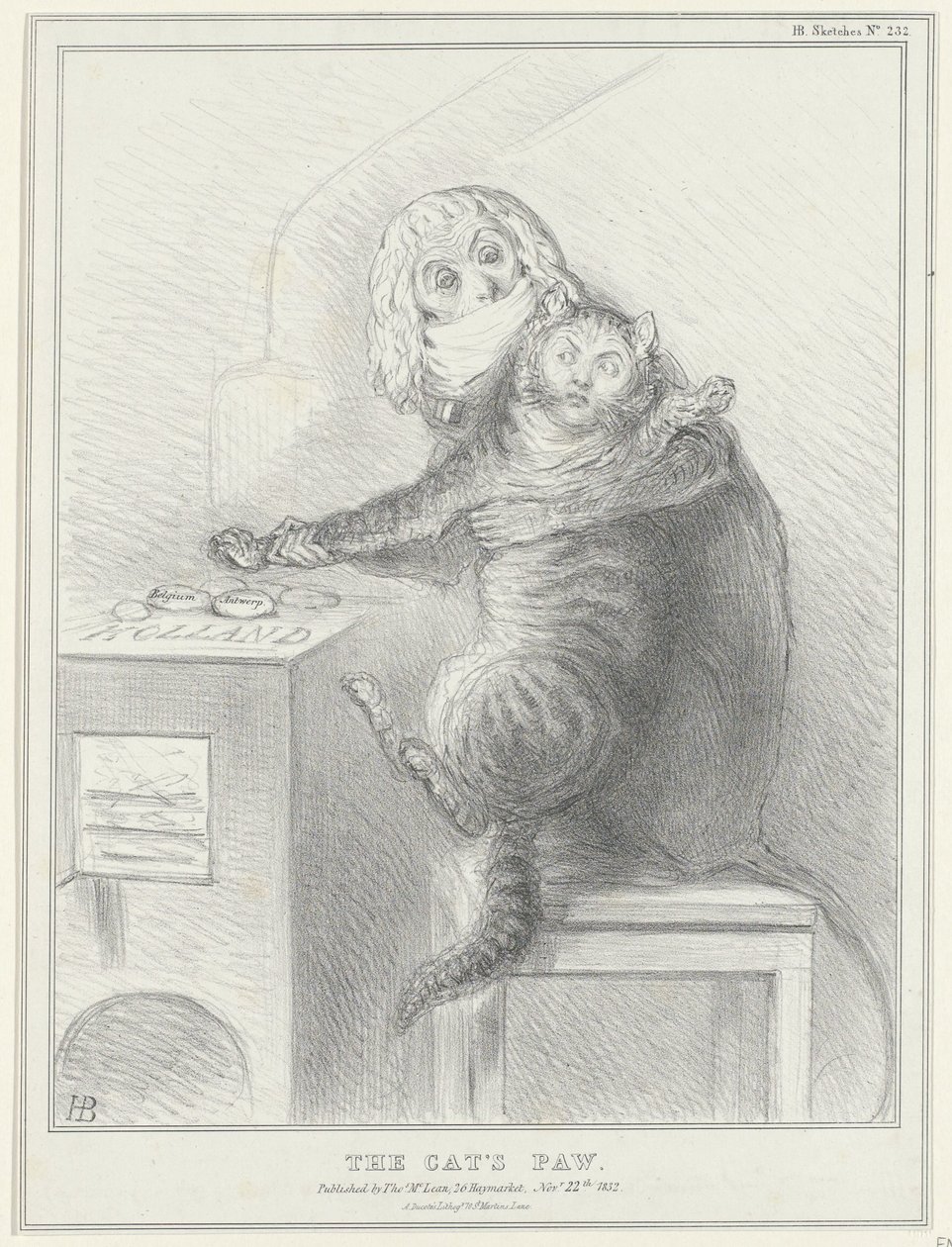 Spotprent på Talleyrand en Palmerston, 1832 The Cat